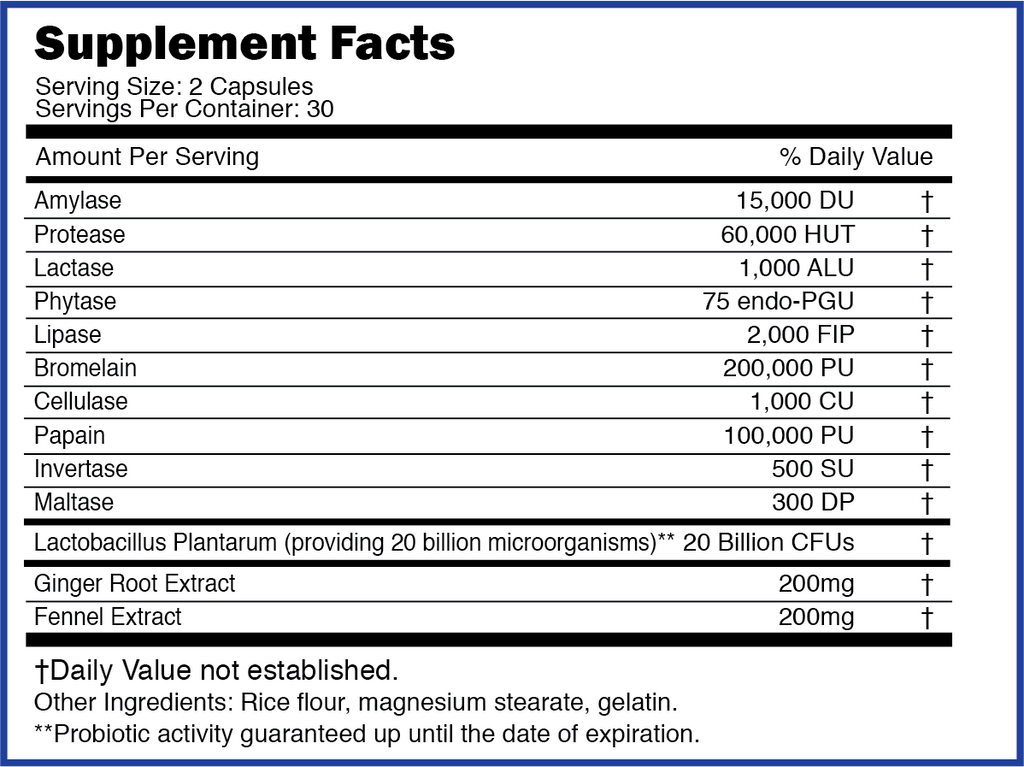 COMFORT PROBIOTIC + DIGESTIVE ENZYMES